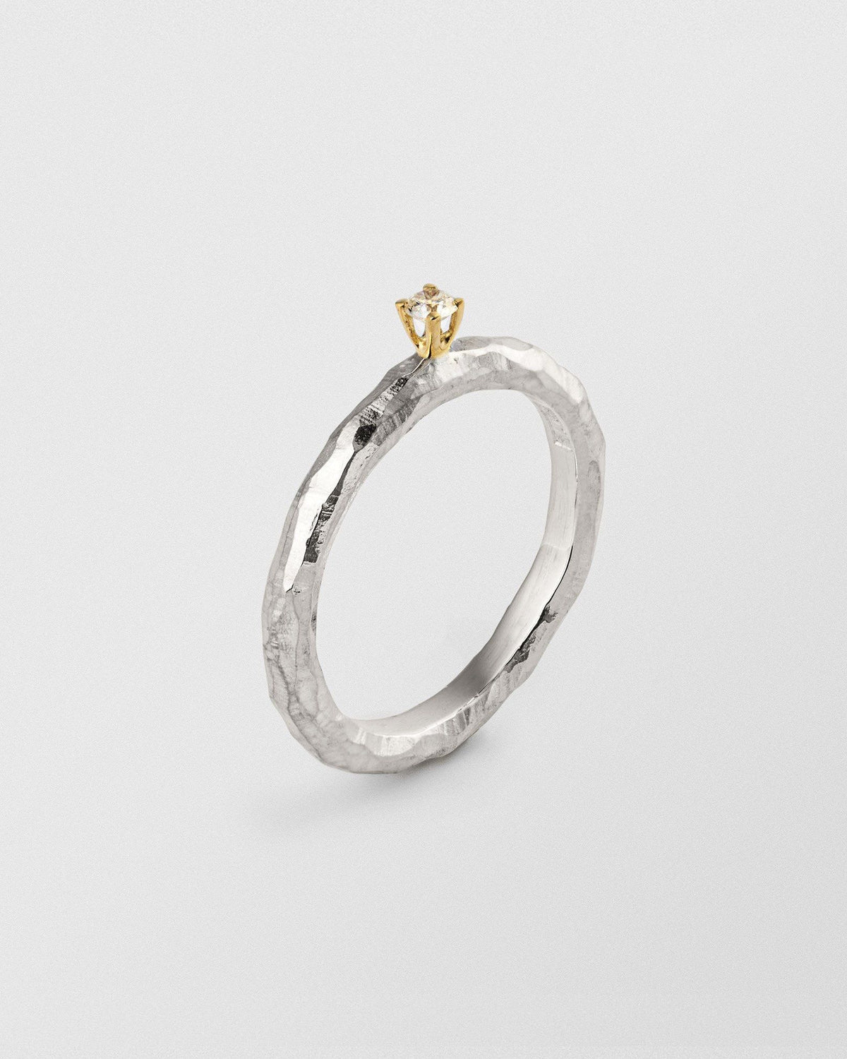 Ringo 18K Gold & Silver Ring w. White Diamond