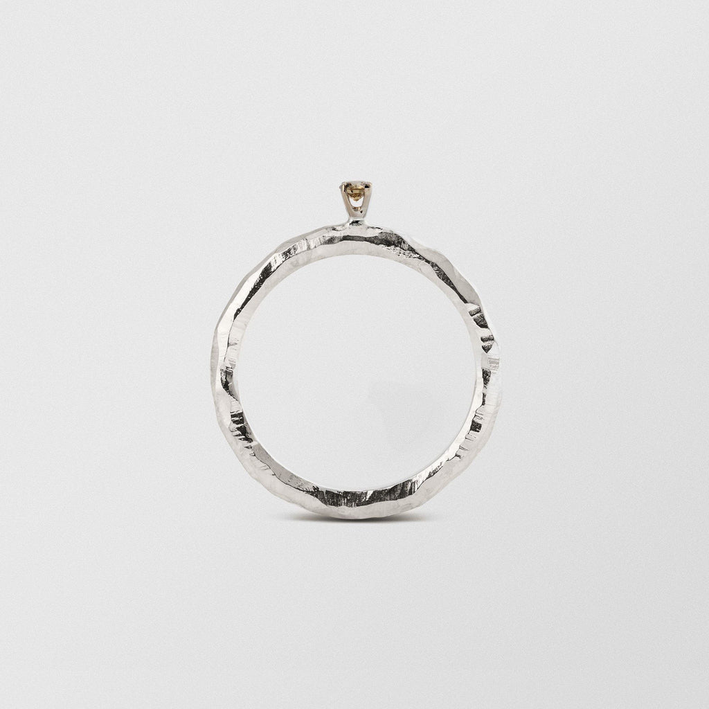 Ringo 18K Guld & Sølv Ring m. Kaffefarvet Diamant