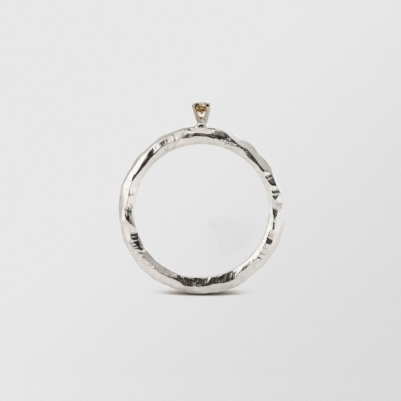 Ringo 18K Guld & Sølv Ring m. Kaffefarvet Diamant