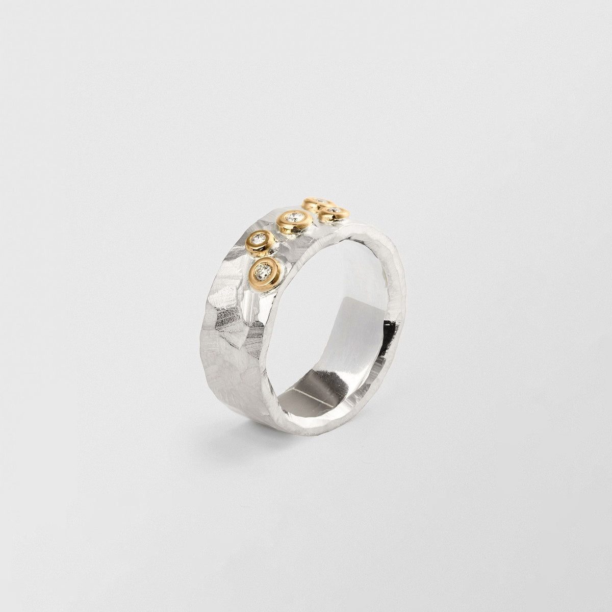 Ringo 18K Guld & Sølvring m. Diamant