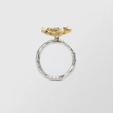 Ringo Flower 18K Gold & Silver Ring w. Diamond