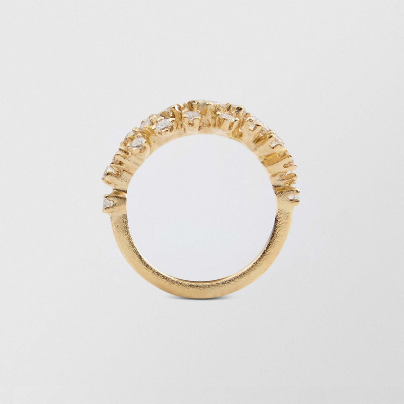 Frosty 18K Guld Ring m. Diamanter