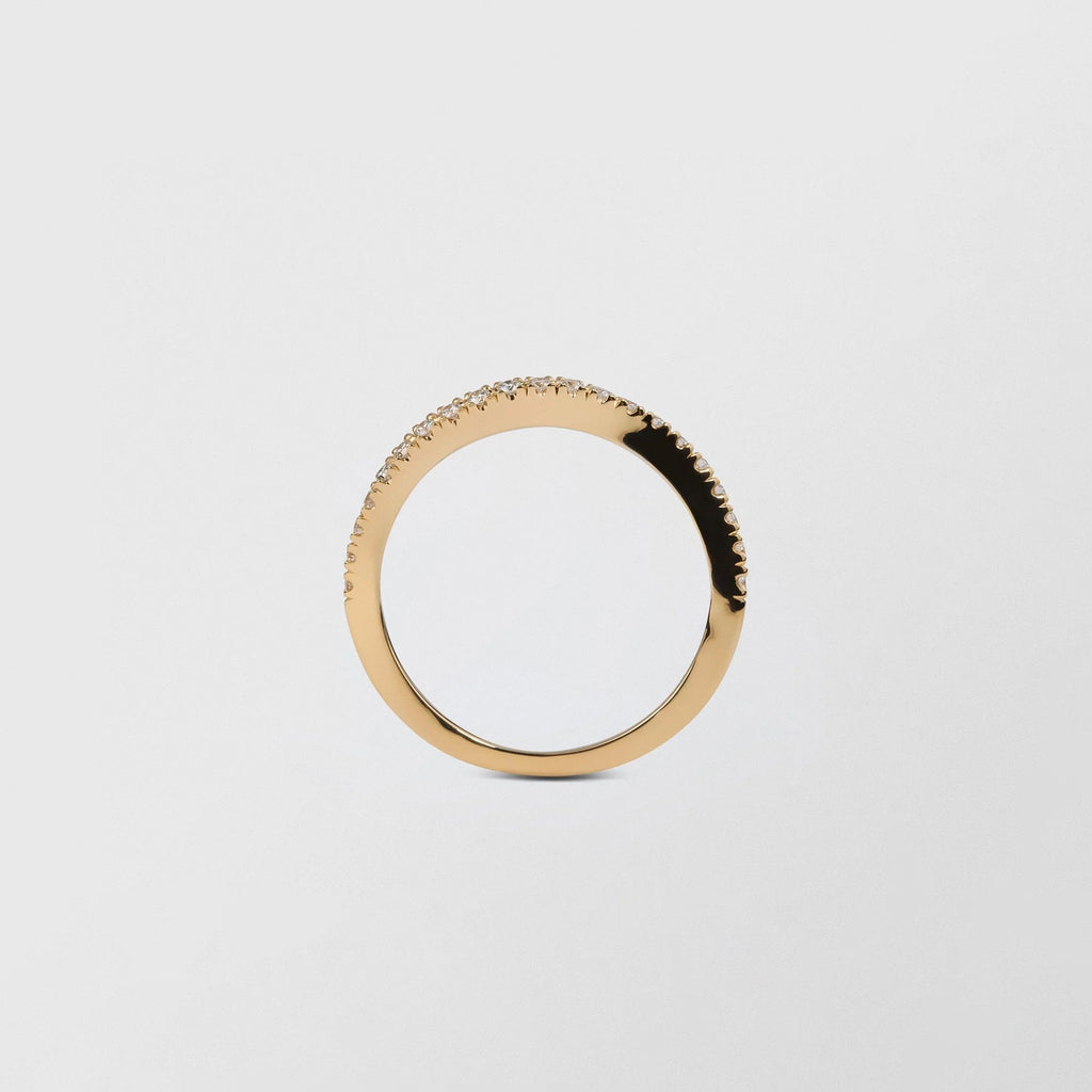 Waves 18K Gold Ring w. 0.21ct Diamond