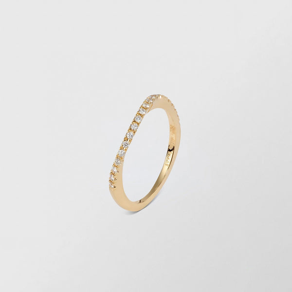 Waves 18K Gold Ring w. 0.21ct Diamond