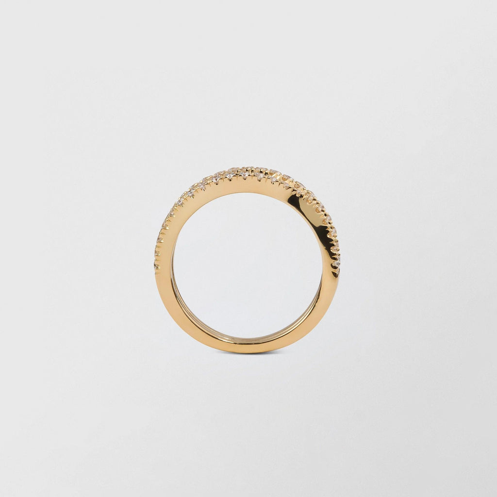 Waves 18K Gold Ring w. 0.63ct Diamond