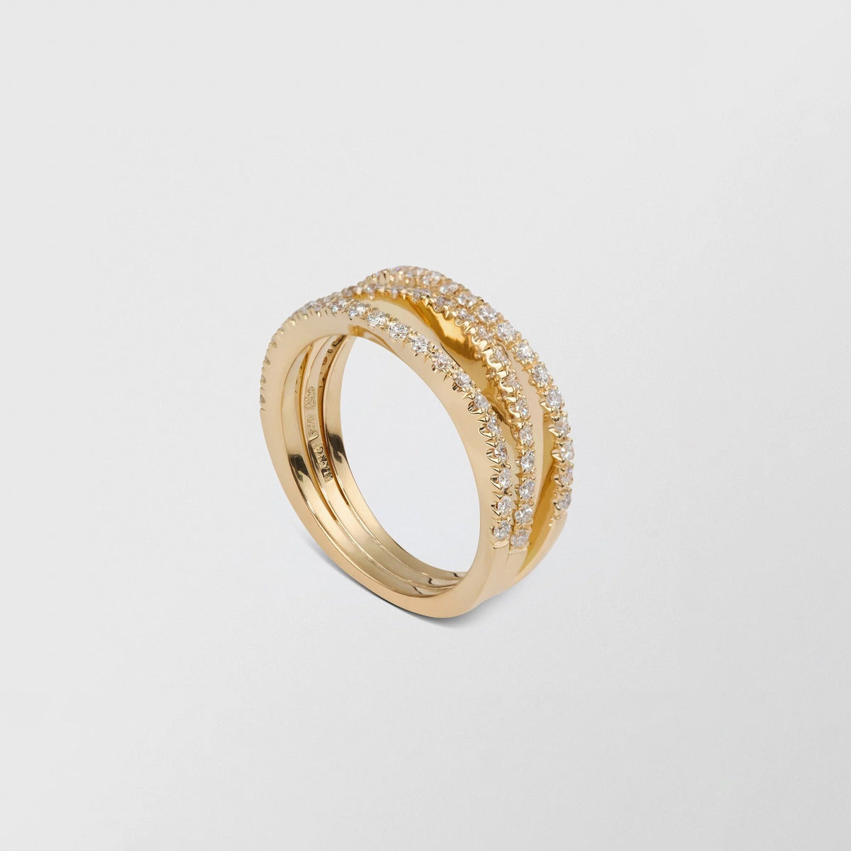 Waves 18K Guld Ring m. 0.63ct Diamant