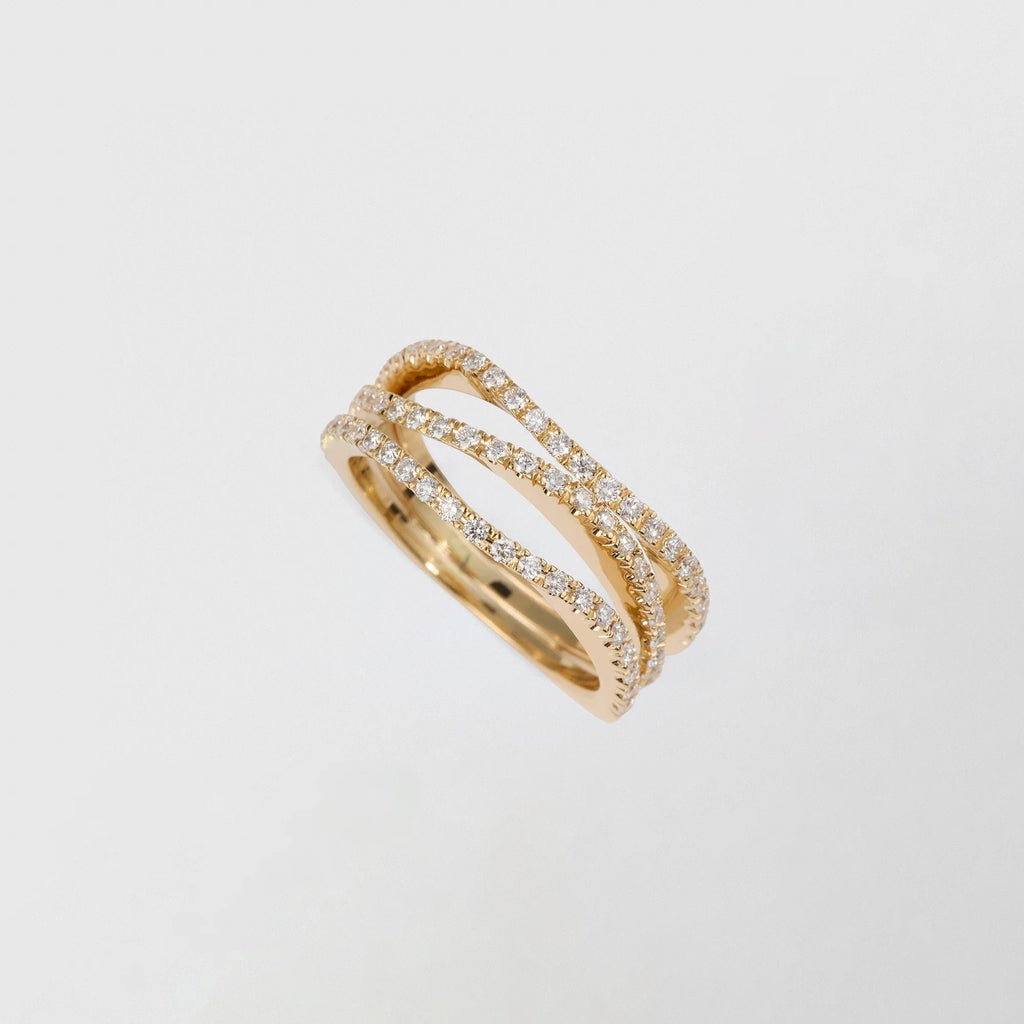 Waves 18K Gold Ring w. 0.63ct Diamond