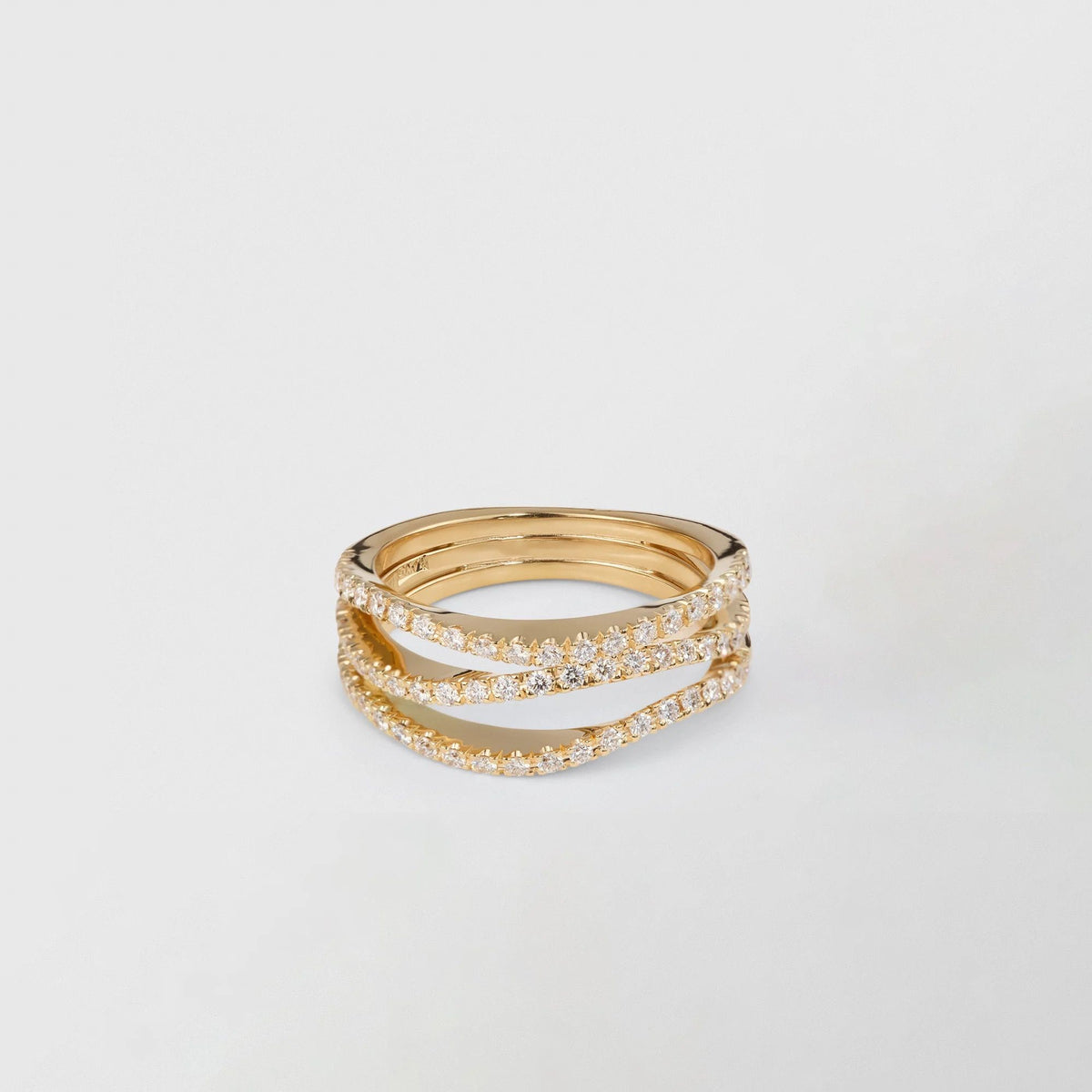 Waves 18K Guld Ring m. 0.63ct Diamant
