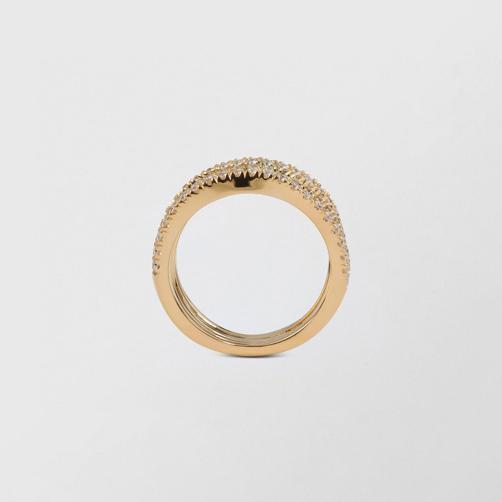 Waves Ocean 18K Gold Ring w. 1.05ct Diamond