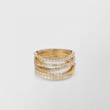 Waves Ocean 18K Gold Ring w. 1.05ct Diamond