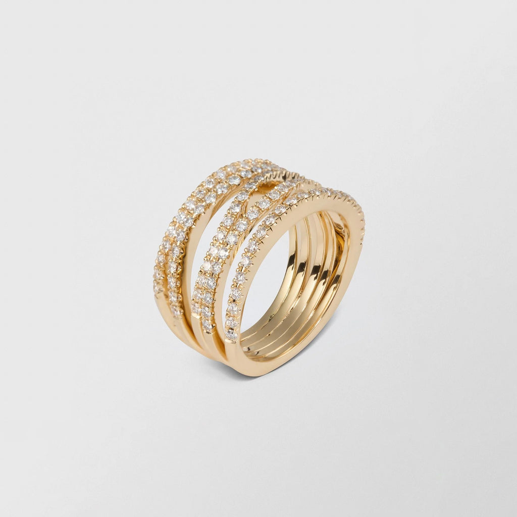 Waves Ocean 18K Gold Ring w. 1.05ct Diamond