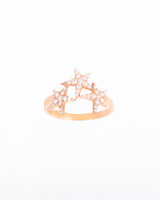 3 Stars 18K Gold, Whitegold or Rosegold Ring w. Diamonds