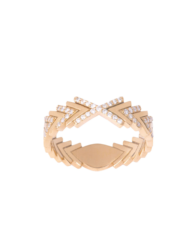 Arrows 18K Gold, Whitegold or Rosegold Ring w. Diamonds