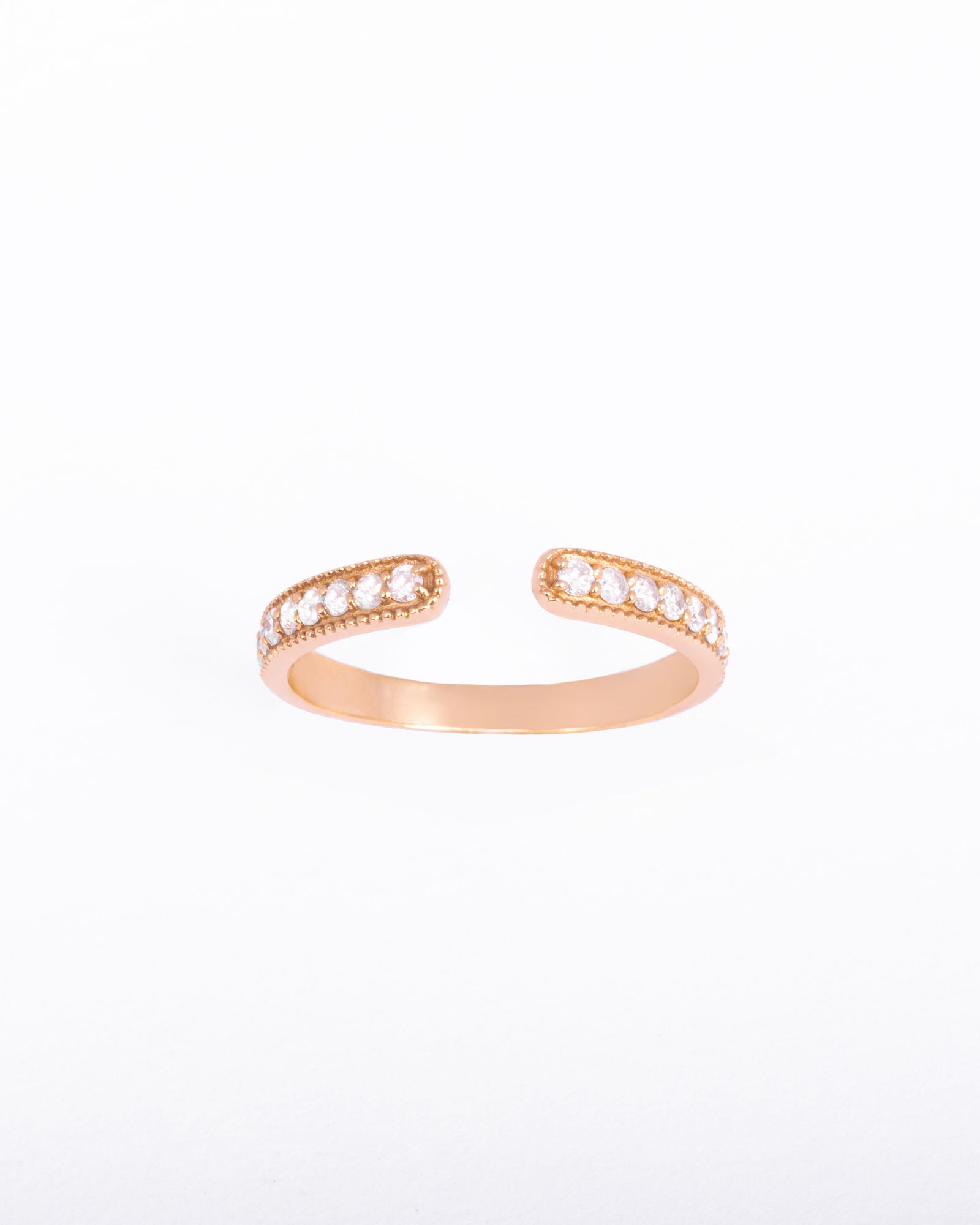 Line Opened 18K Gold, Whitegold or Rosegold Ring w. Diamonds