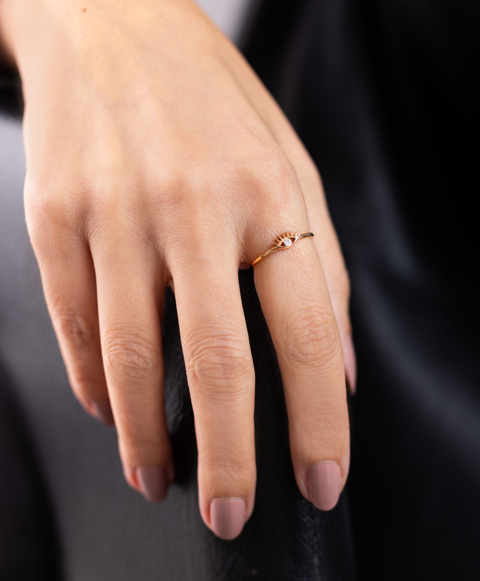 Øje 18K Guld, Hvidguld eller Rosaguld Ring m. Diamanter