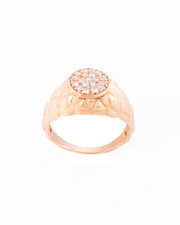 Pinky 18K Gold, Whitegold or Rosegold Ring w. Diamonds