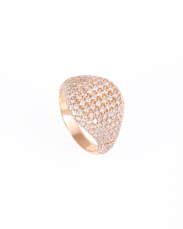Pinky Full 18K Guld, Hvidguld eller Rosaguld Ring m. Diamanter