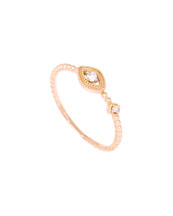 Eye Dot 18K Gold, Whitegold or Rosegold Ring w. Diamonds