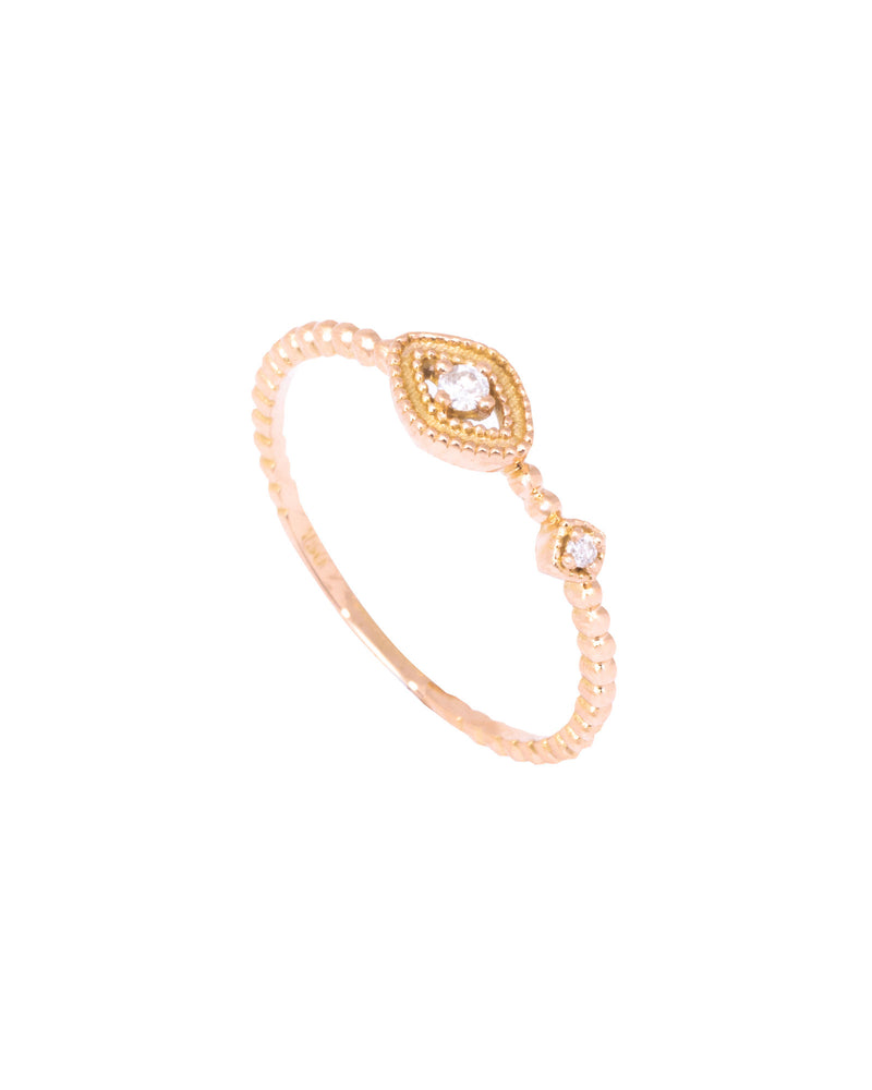 Eye Dot 18K Gold, Whitegold or Rosegold Ring w. Diamonds