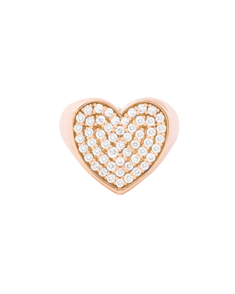 Heart 18K Gold, Whitegold or Rosegold Ring w. Diamonds