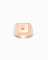 Square 18K Guld, Hvidguld eller Rosaguld Ring m. Diamanter