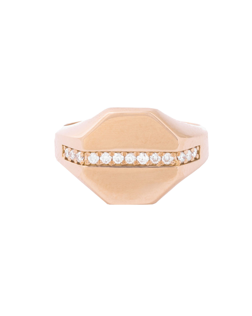 Line 18K Gold, Whitegold or Rosegold Ring w. Diamonds