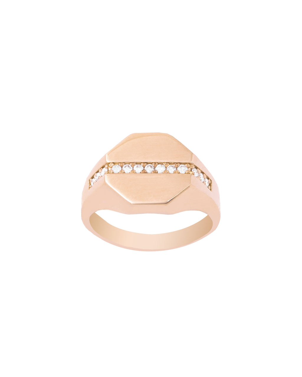 Line 18K Gold, Whitegold or Rosegold Ring w. Diamonds