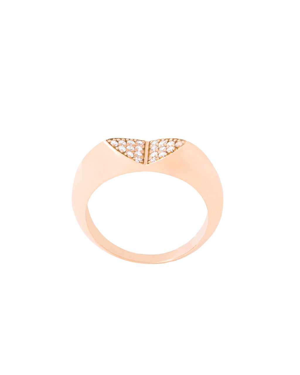 Mirror 18K Gold, Whitegold or Rosegold Ring w. Diamonds