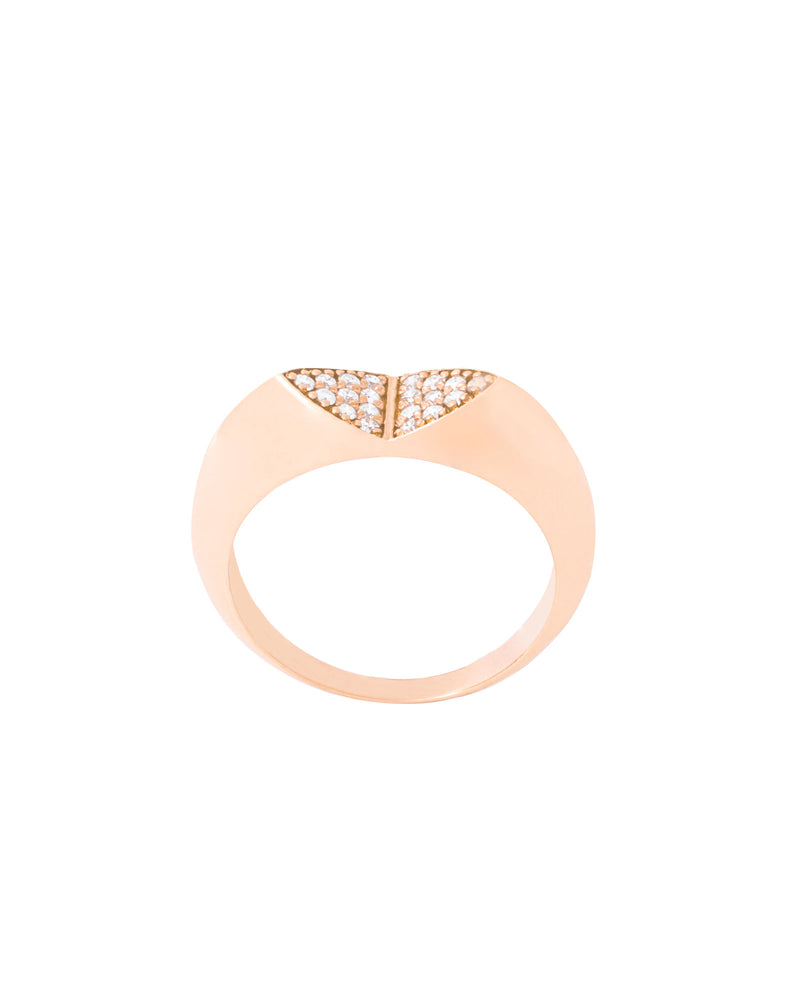 Mirror 18K Gold, Whitegold or Rosegold Ring w. Diamonds