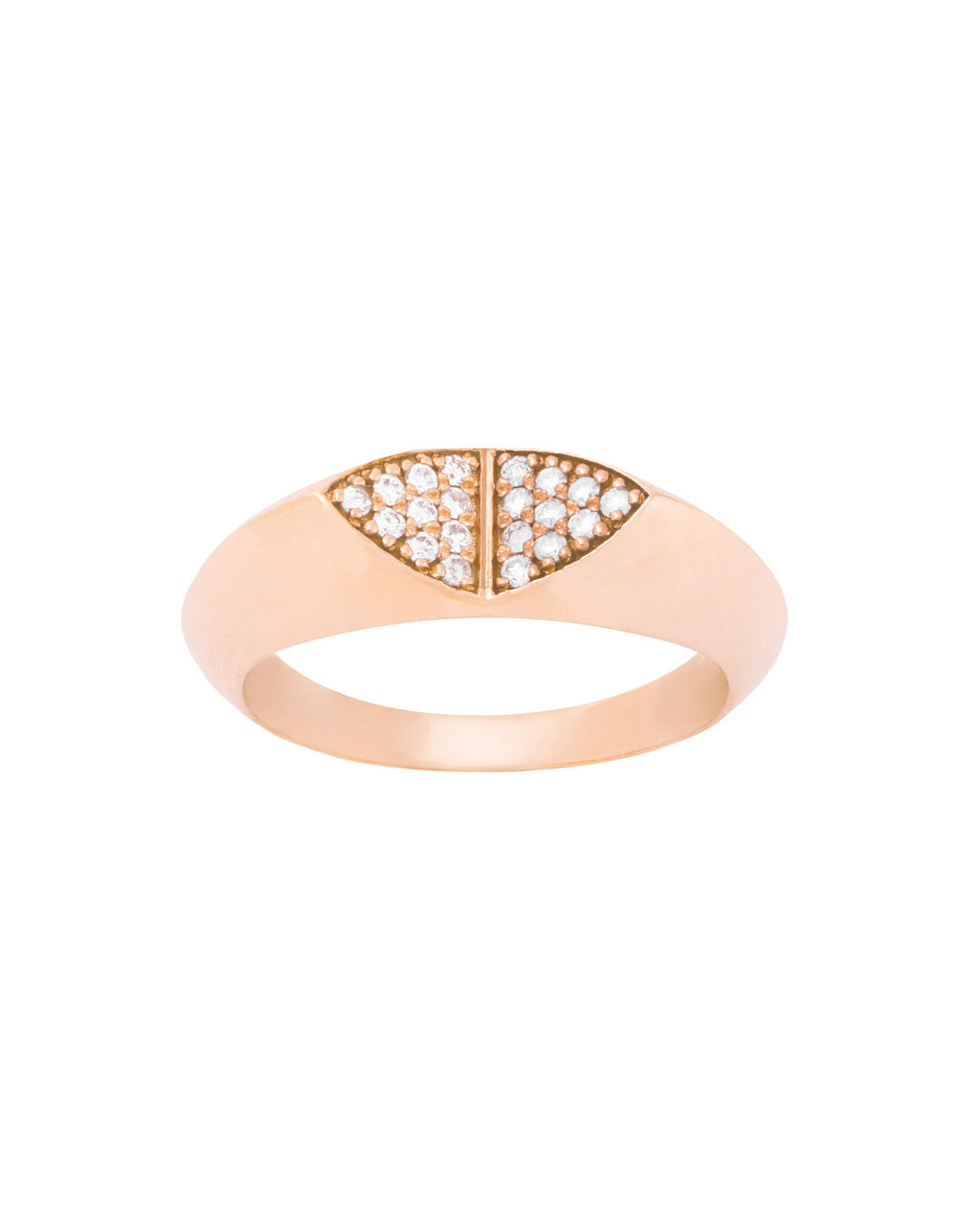 Mirror 18K Gold, Whitegold or Rosegold Ring w. Diamonds
