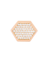 Hexagon 18K Guld, Hvidguld eller Rosaguld Ring m. Diamanter