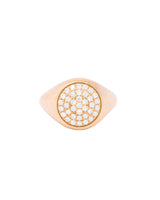 Round Pinky 18K Gold, Whitegold or Rosegold Ring w. Diamonds