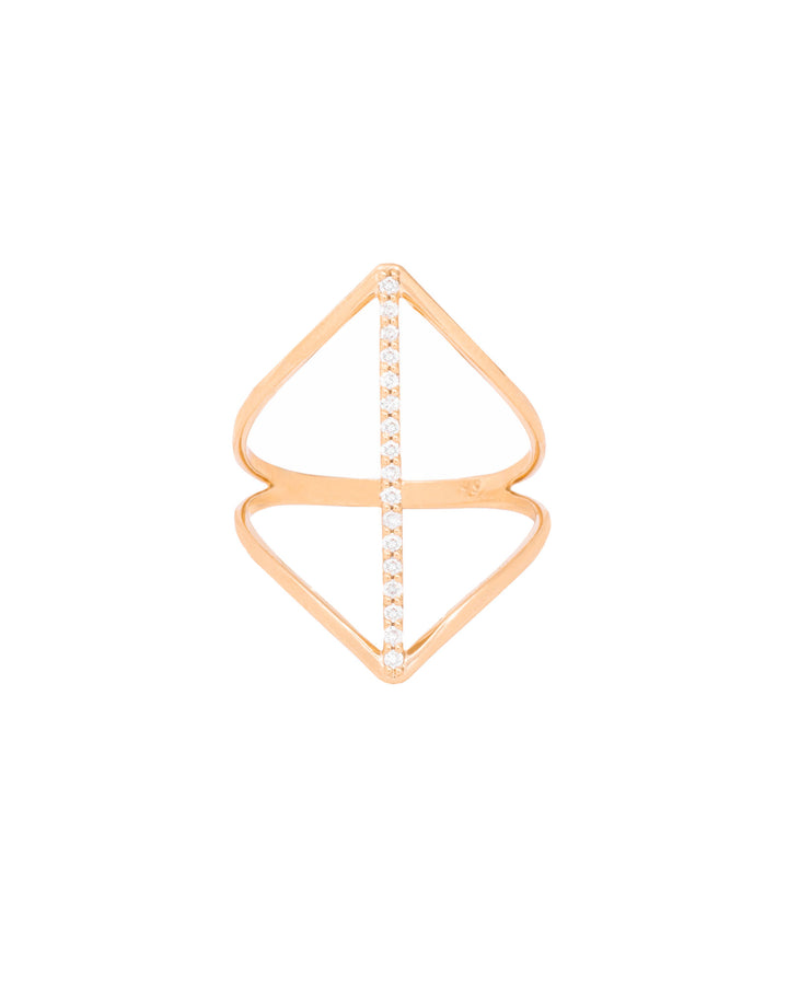 Spiegel offen Open 18K Gold, Whitegold oder Rosengold Ring W. Diamanten