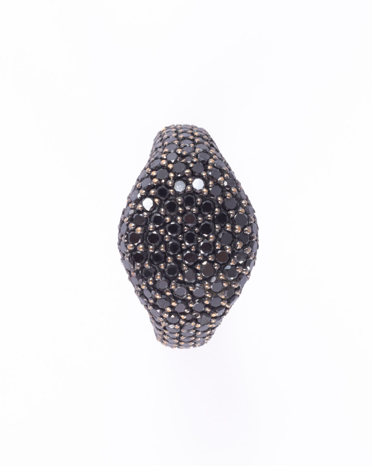 Pinky Full 18K Gold, Whitegold or Rosegold Ring w. Black Diamonds