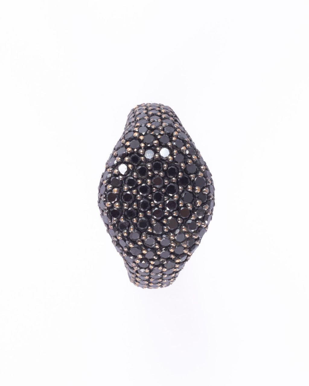 Pinky Full 18K Gold, Whitegold or Rosegold Ring w. Black Diamonds