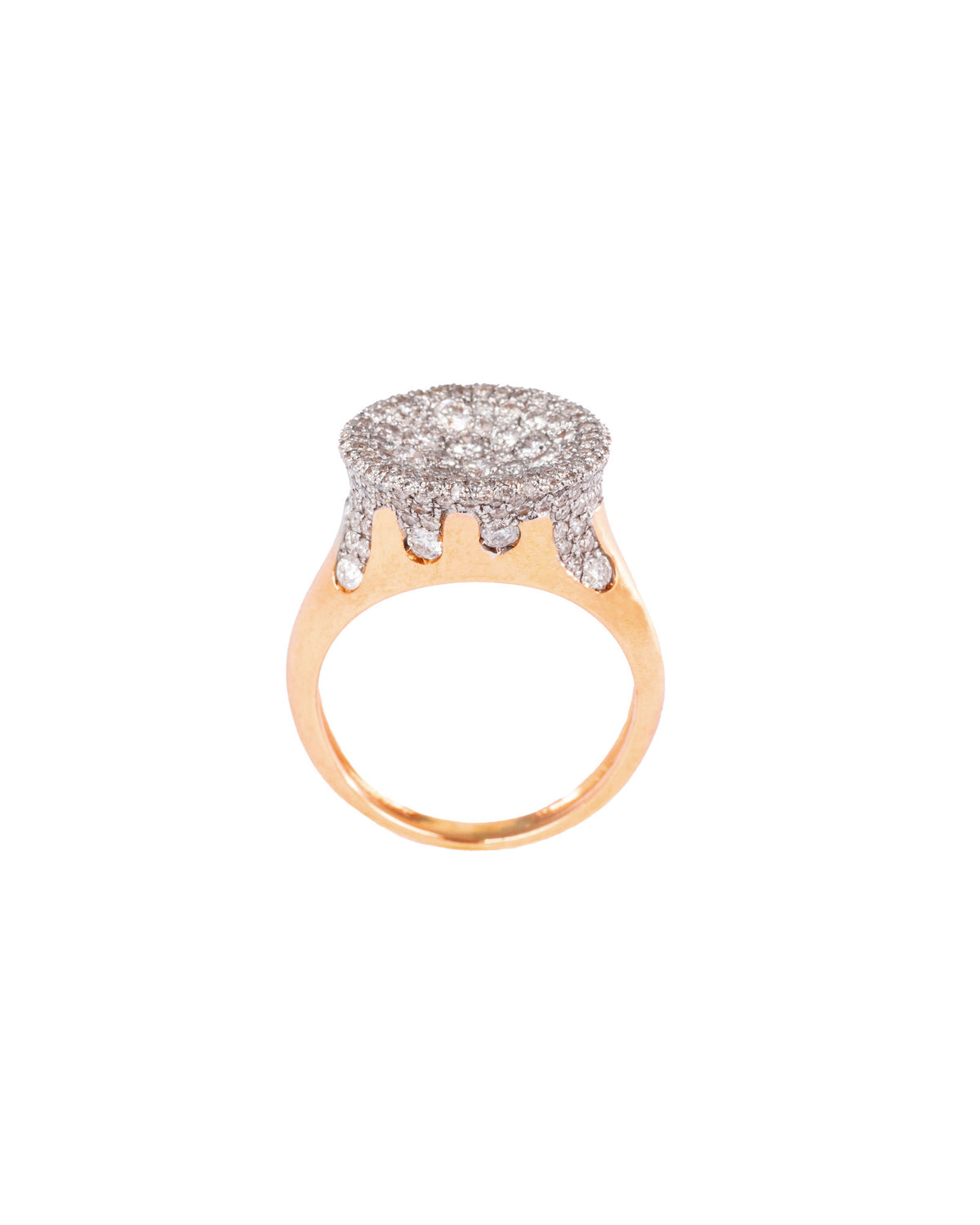 Champagne 18K Gold, Whitegold or Rosegold Ring w. Diamonds