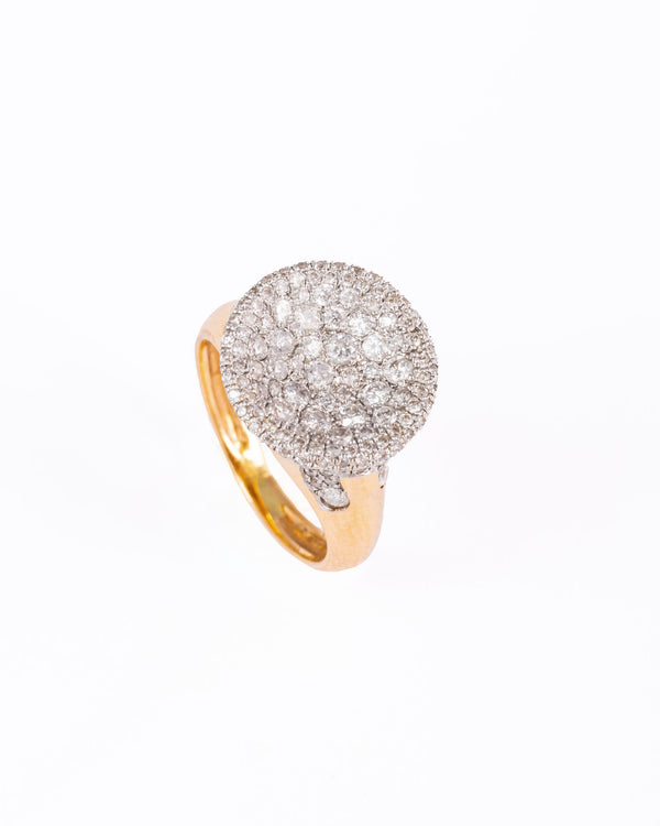 Champagne 18K Gold, Whitegold or Rosegold Ring w. Diamonds