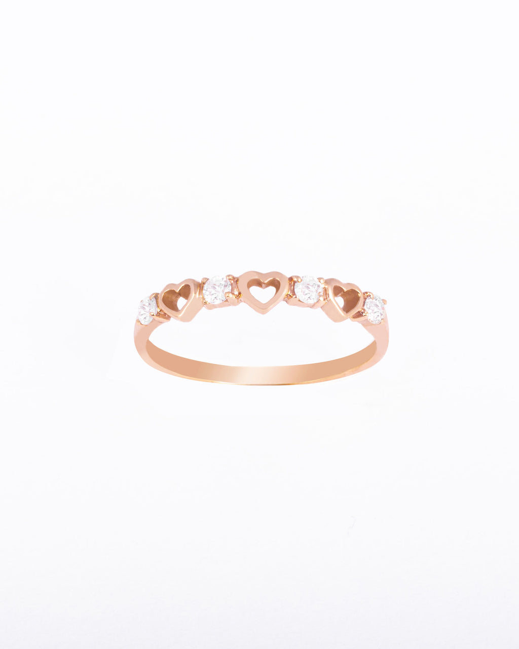 Hjerter 18K Guld, Hvidguld eller Rosaguld Ring m. Diamanter