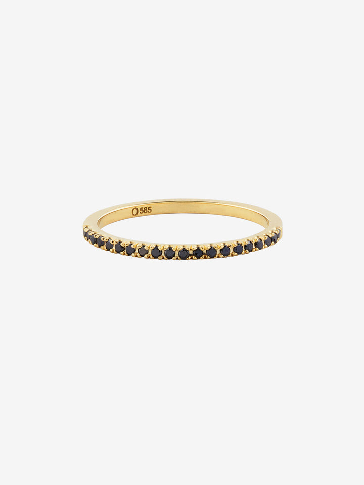 OUVERTURE | Black Eternity 0.12 14K Gold Ring w. Diamonds