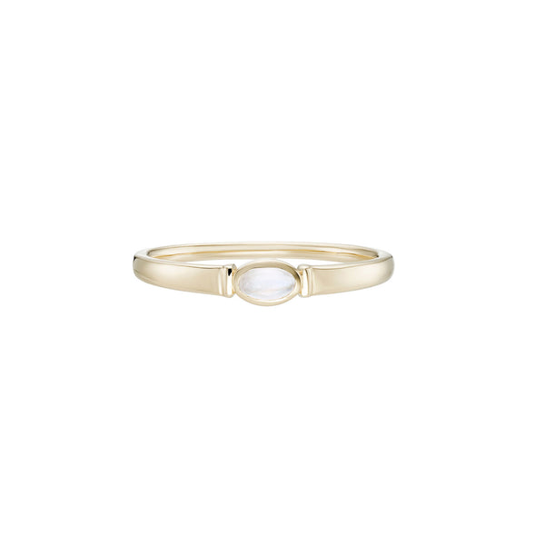 Rondelle 9K Gold Ring w. Moonstone