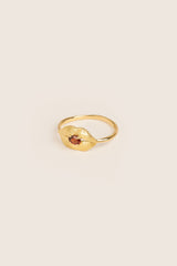 Lip 18K Gold Ring w. Garnet