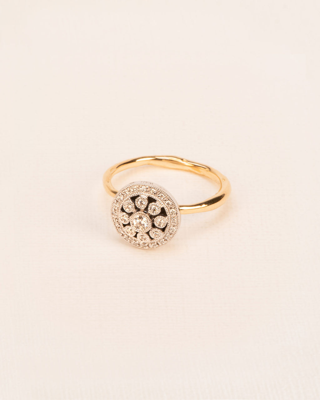 Rosas 18K Guld Ring m. Diamant