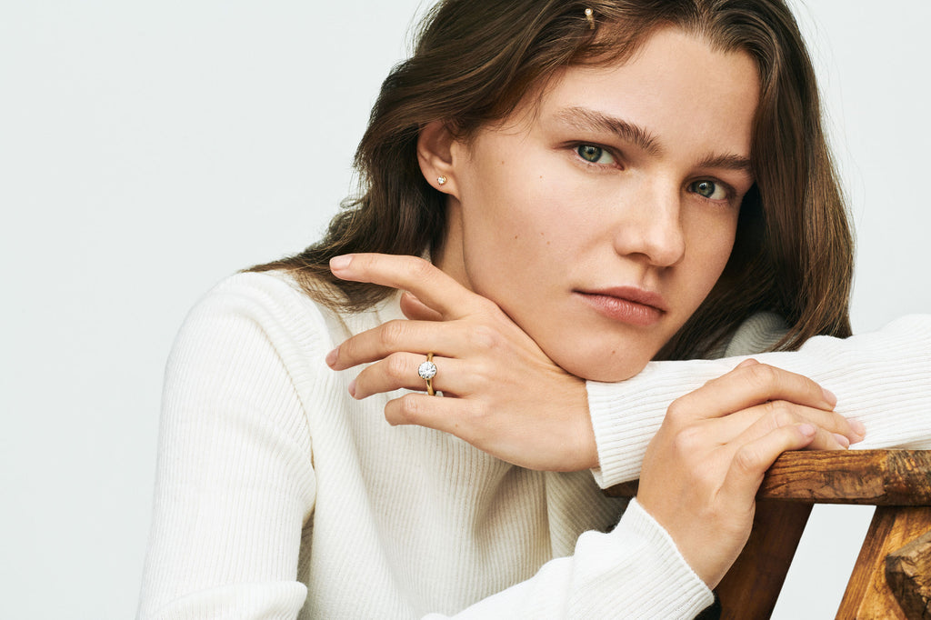 No 1 Solitaire 18K Gold Ring w. Diamond