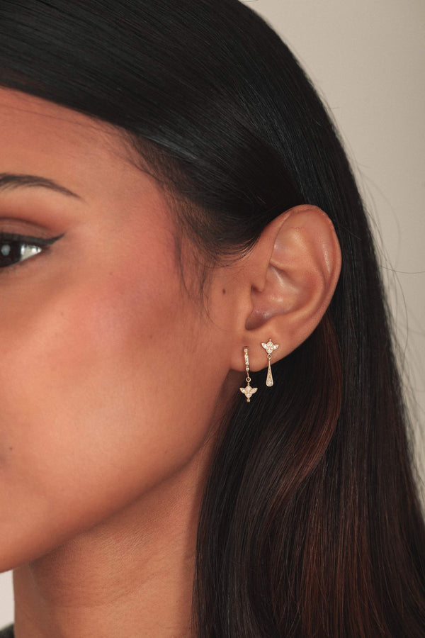 Romance 18K Gold Hoop w. Diamonds