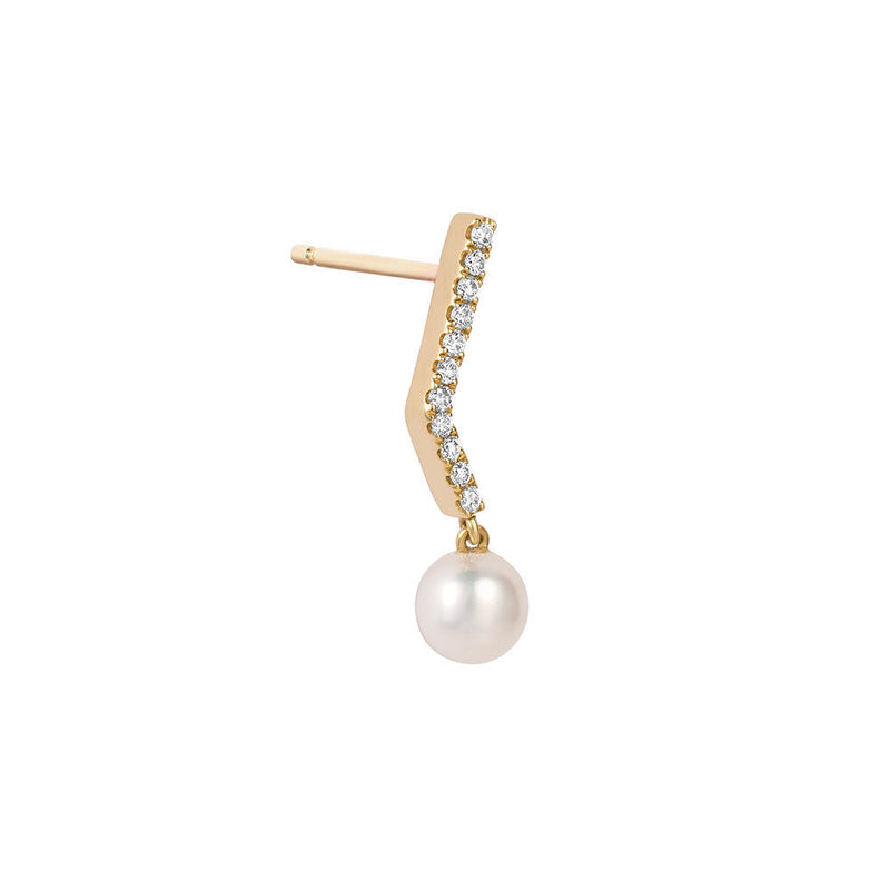 RUIFIER | PREMIERE Paola 18K Gold Ear Jacket w. Pearl, Diamond & Spinel