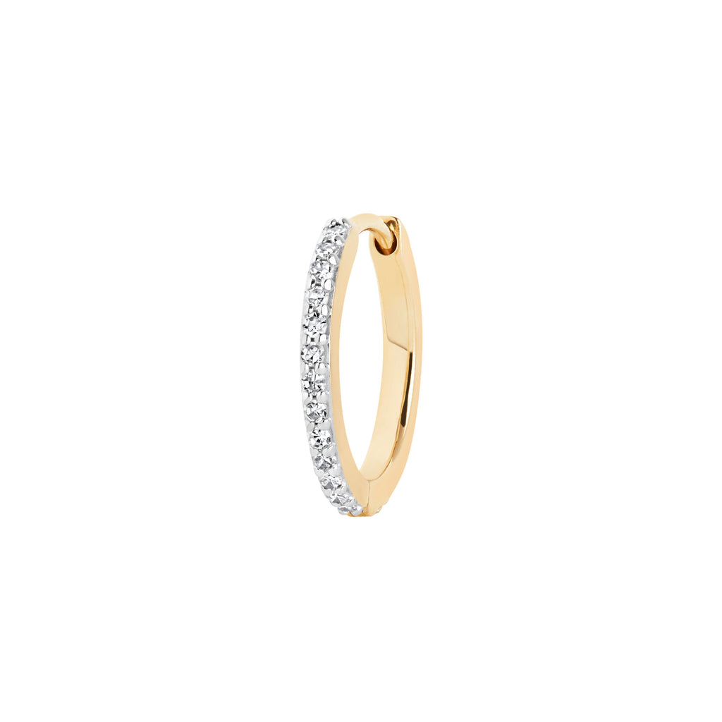 Rainbow 10 14K Gold Huggie w. Lab-Grown Diamonds