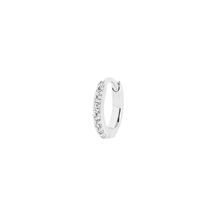 Rainbow 6 14K White Gold Huggie w. Lab-Grown Diamonds