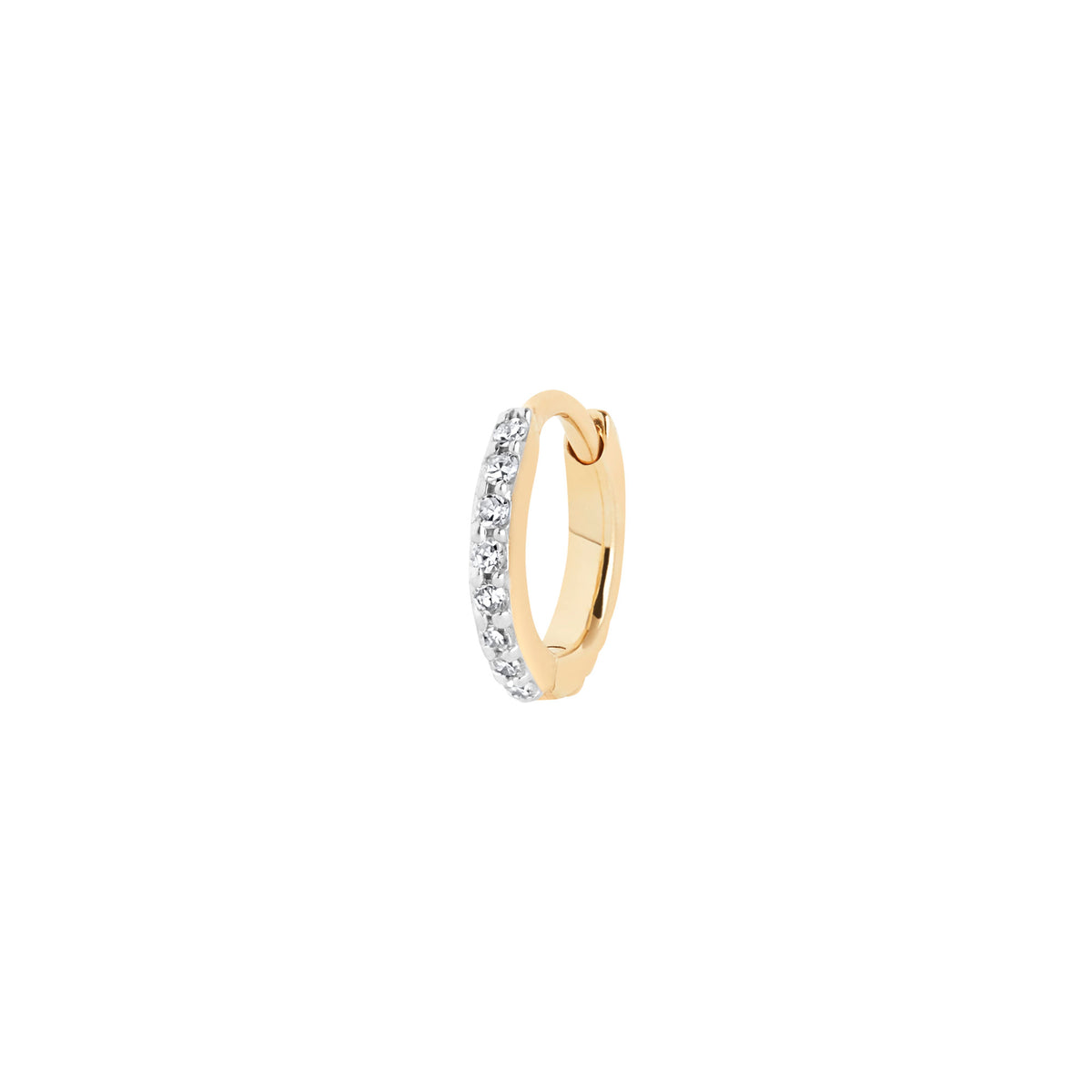 Rainbow 6 14K Gold Huggie w. Lab-Grown Diamonds