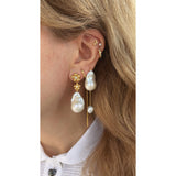 Iris Hook Threader Gold Plated Earring w. Pearls