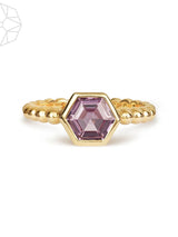 Violet Safir Hex 14K Guld Ring